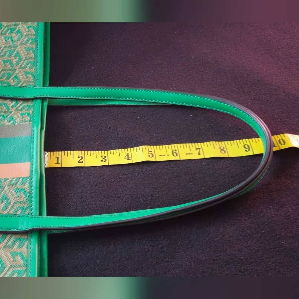 GUESS Vikky Vibrant Green Patterned Tote - Picture 9 of 11